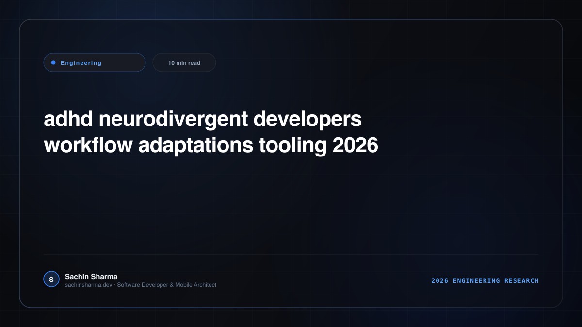 ADHD and Neurodivergent Developers: The 2026 Workflow, Focus Architecture, and Tooling Guide