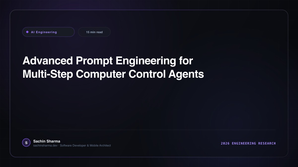 Advanced Prompt Engineering for Multi-Step Computer Control Agents