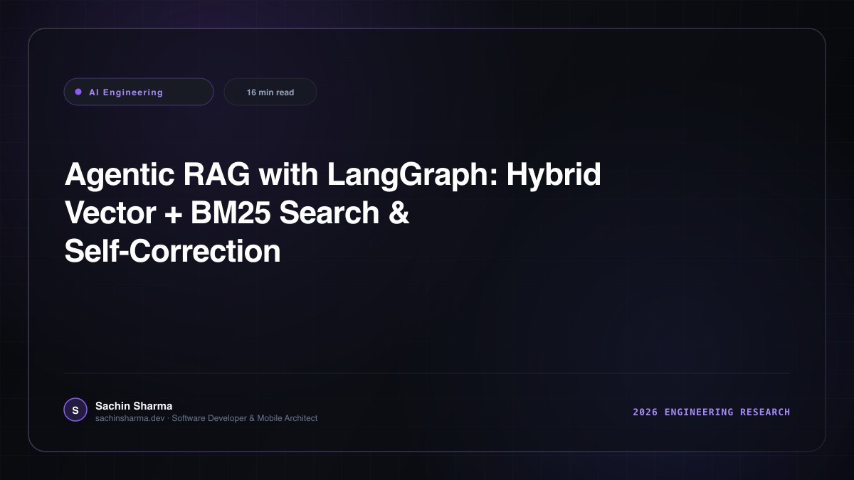 Agentic RAG with LangGraph: Hybrid Vector + BM25 Search & Self-Correction Loops