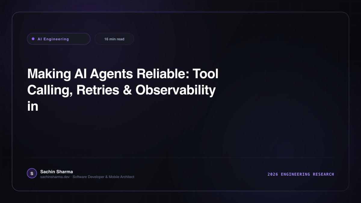 Making AI Agents Reliable: Tool Calling, Retries & Observability in Production