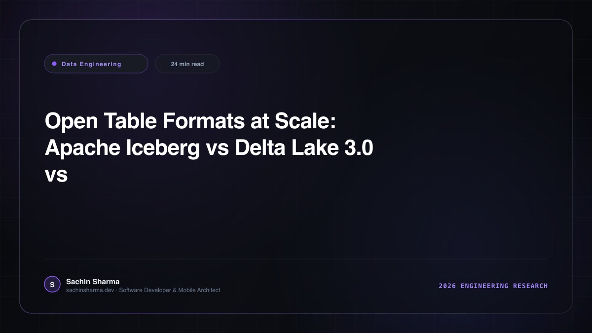 Open Table Formats at Scale: Apache Iceberg vs Delta Lake 3.0 vs Apache Hudi