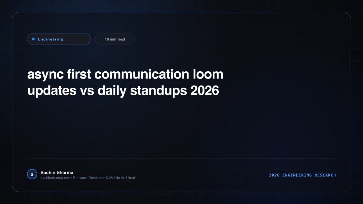 Async-First Communication: Loom Updates vs Daily Standup Meetings (2026)