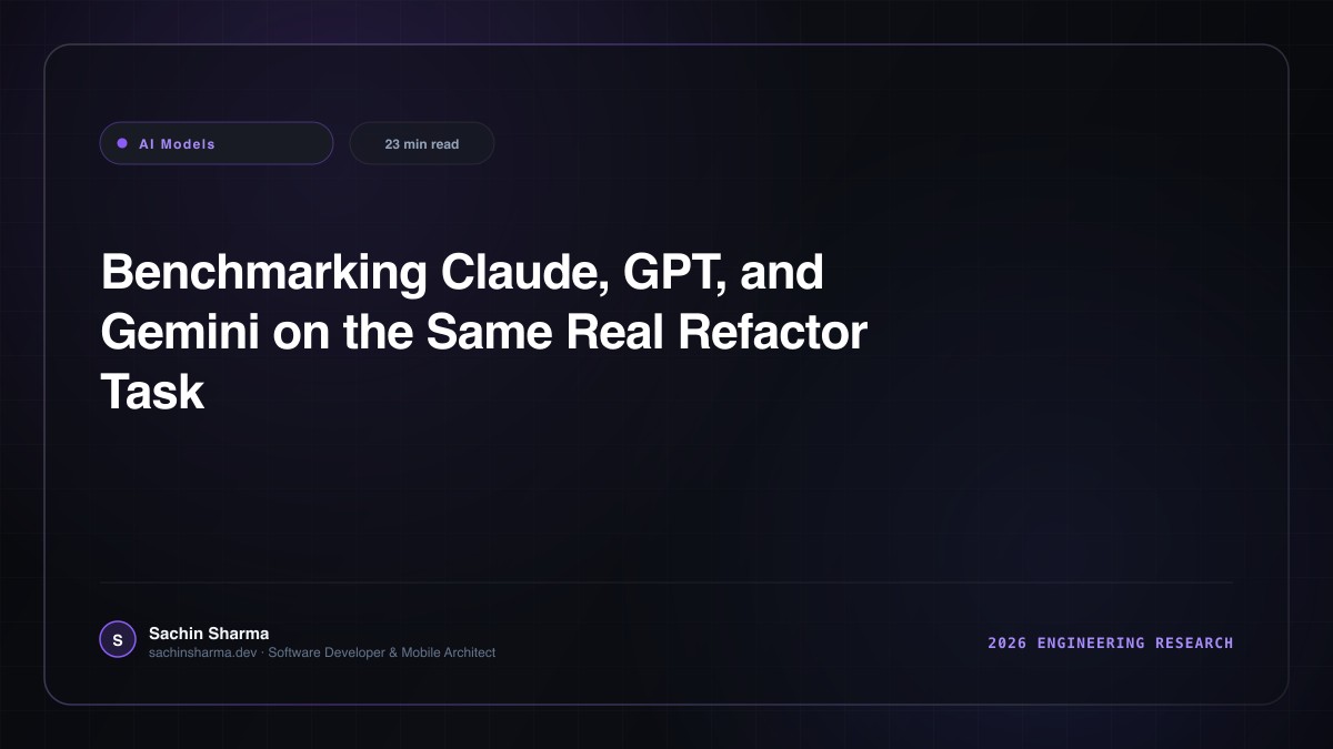 Benchmarking Claude, GPT, and Gemini on the Same Real Refactor Task