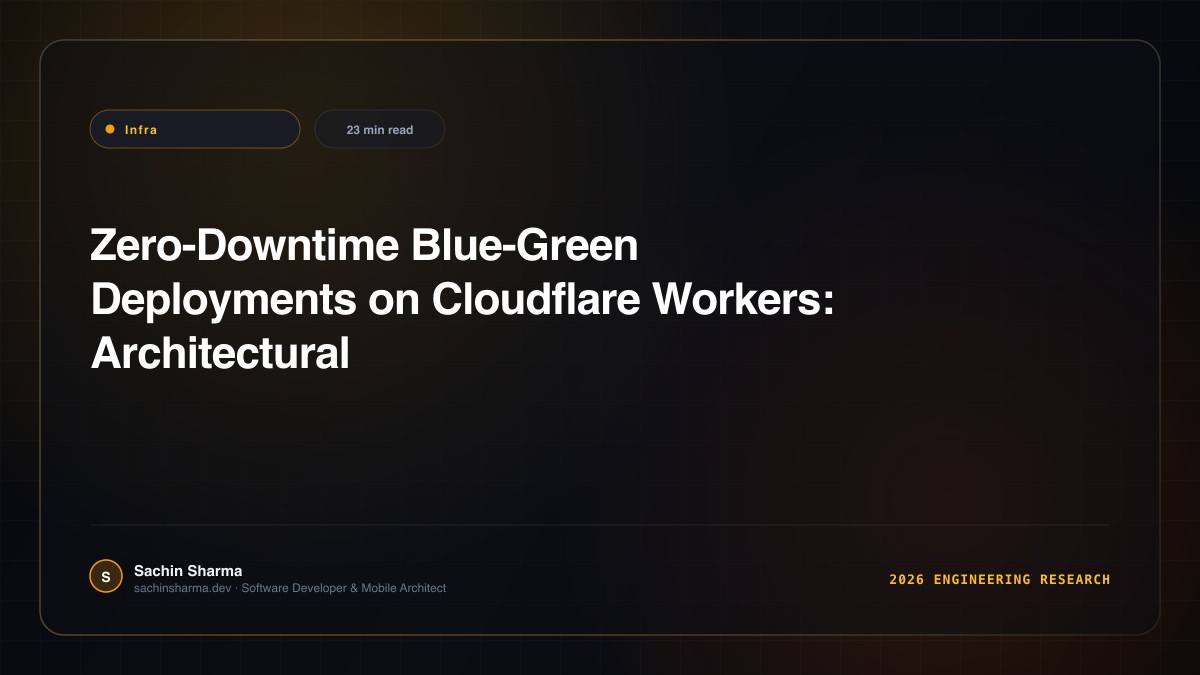 Zero-Downtime Blue-Green Deployments on Cloudflare Workers: Architectural Playbook