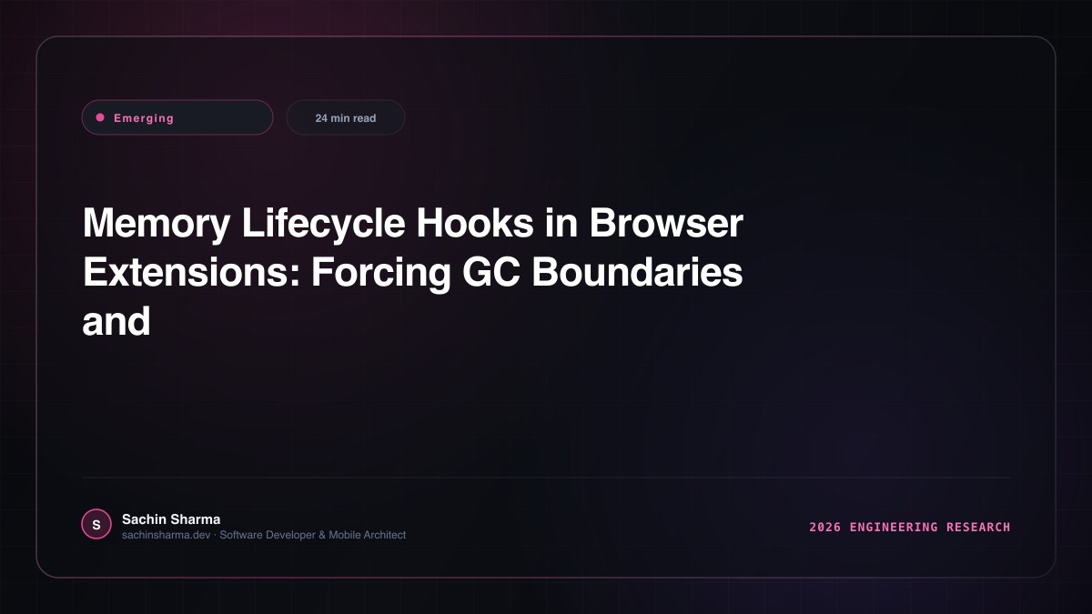 Memory Lifecycle Hooks in Browser Extensions: Forcing GC Boundaries and Avoiding Tab Crashes