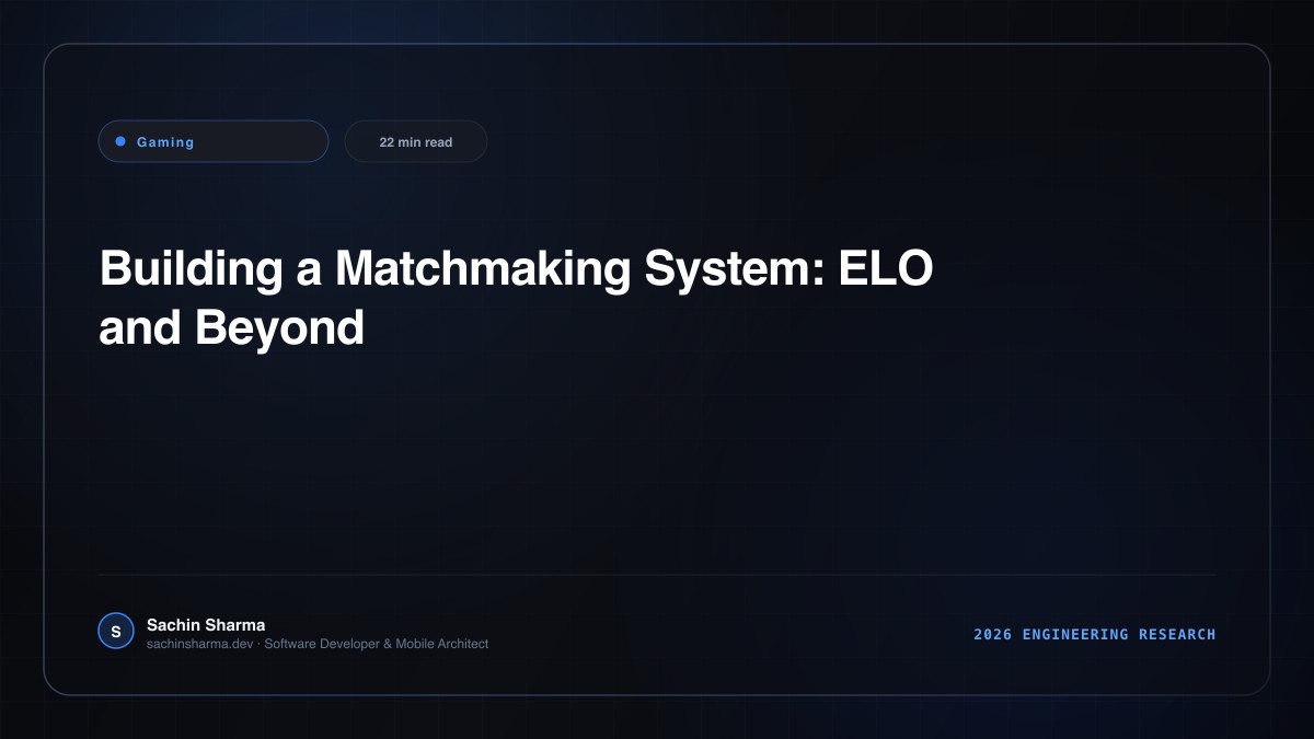Building a Matchmaking System: ELO and Beyond