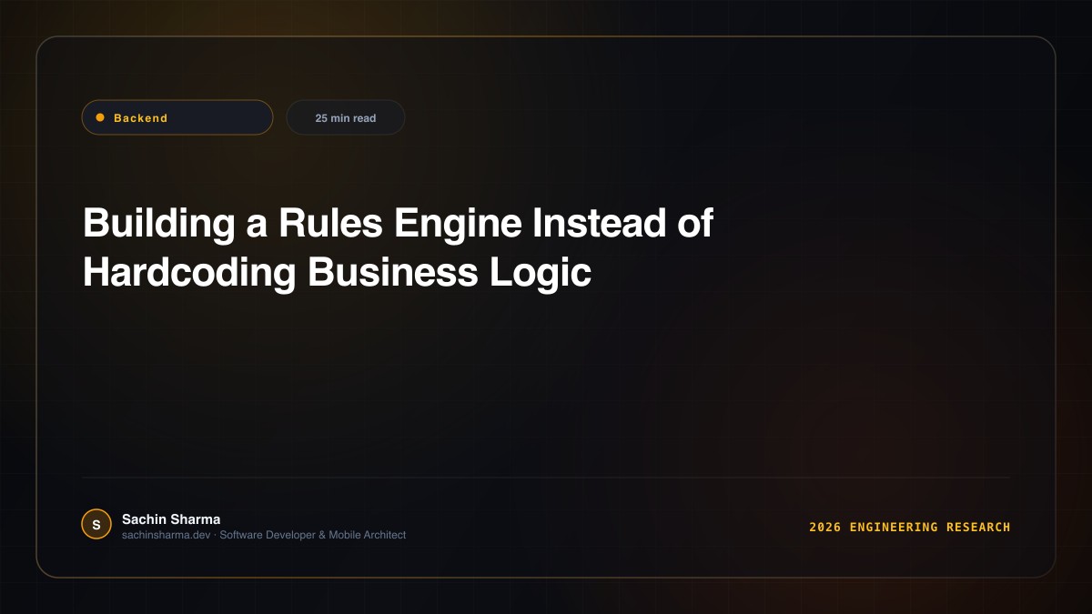 Building a Rules Engine Instead of Hardcoding Business Logic