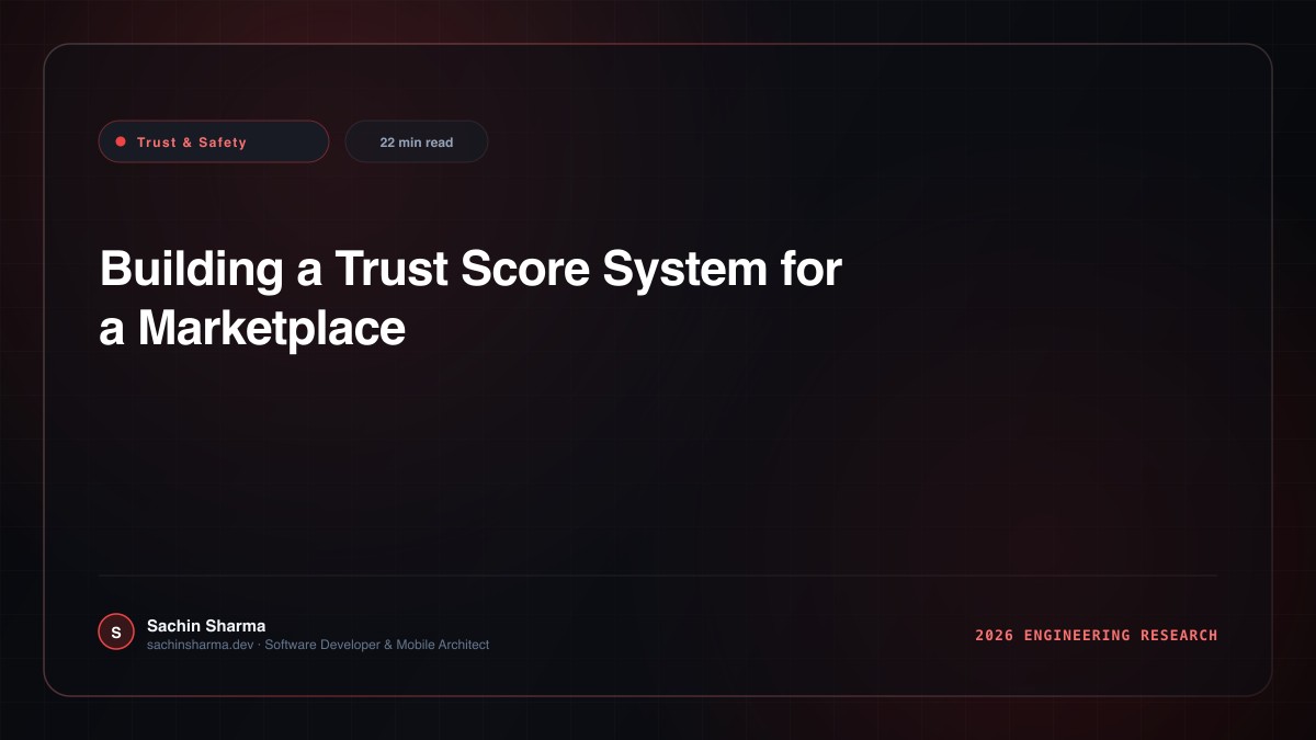 Building a Trust Score System for a Marketplace