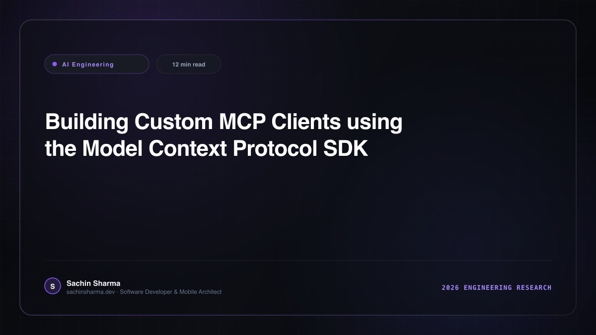Building Custom MCP Clients using the Model Context Protocol SDK