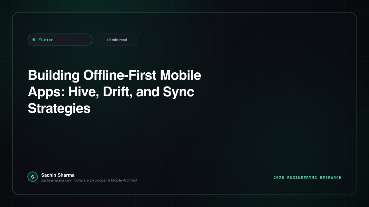 Building Offline-First Mobile Apps: Hive, Drift, and Sync Strategies for Flutter