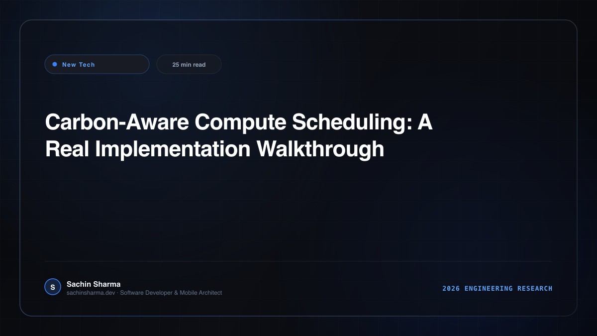 Carbon-Aware Compute Scheduling: A Real Implementation Walkthrough