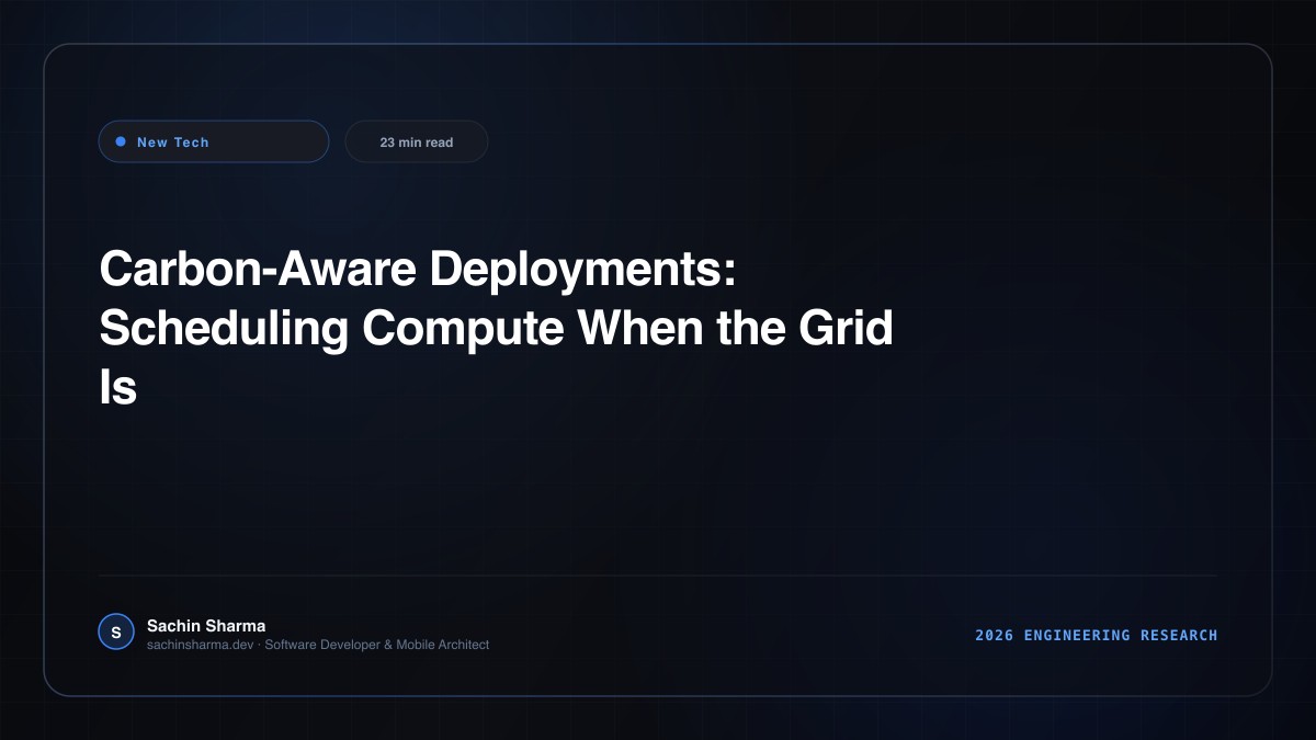Carbon-Aware Deployments: Scheduling Compute When the Grid Is Cleanest