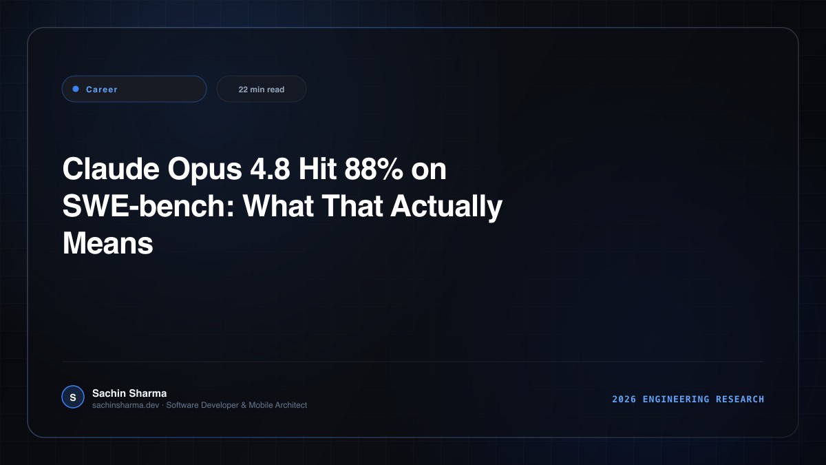 Claude Opus 4.8 Hit 88% on SWE-bench: What That Actually Means for Your Job
