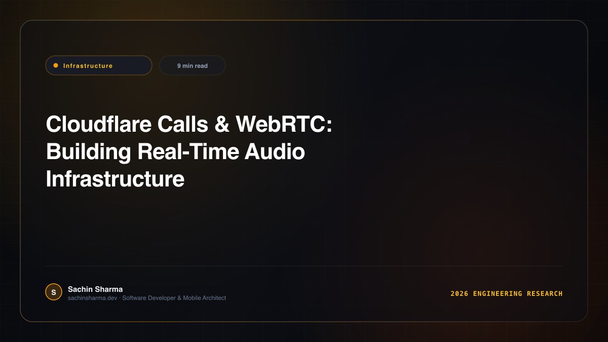 Cloudflare Calls & WebRTC: Building Real-Time Audio Infrastructure at the Edge