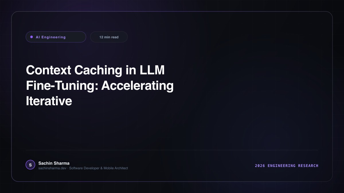 Context Caching in LLM Fine-Tuning: Accelerating Iterative Training Runs