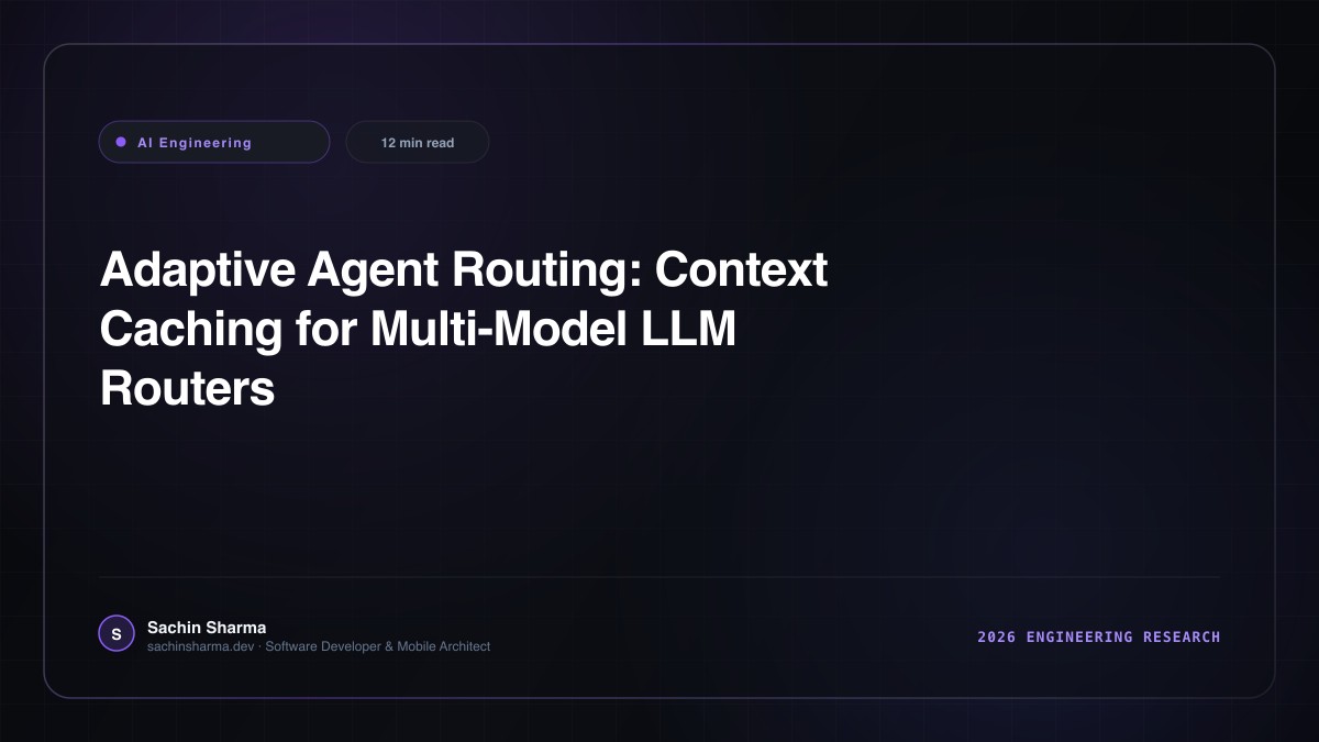 Adaptive Agent Routing: Context Caching for Multi-Model LLM Routers