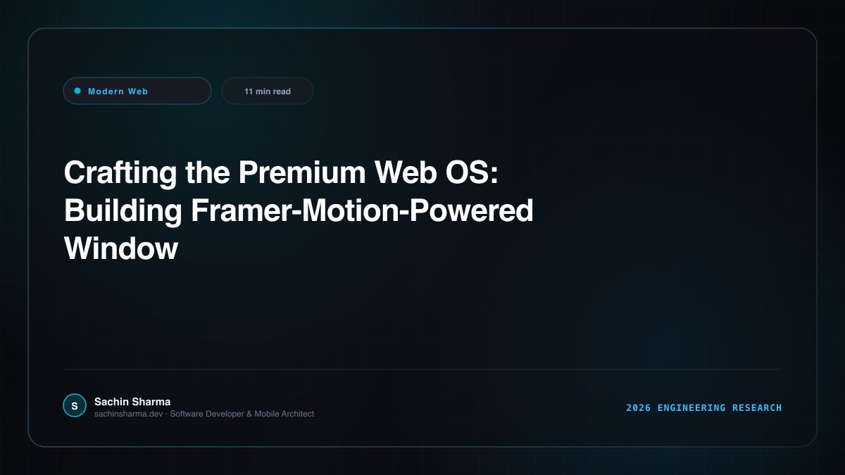 Crafting the Premium Web OS: Building Framer-Motion-Powered Window Managers in React