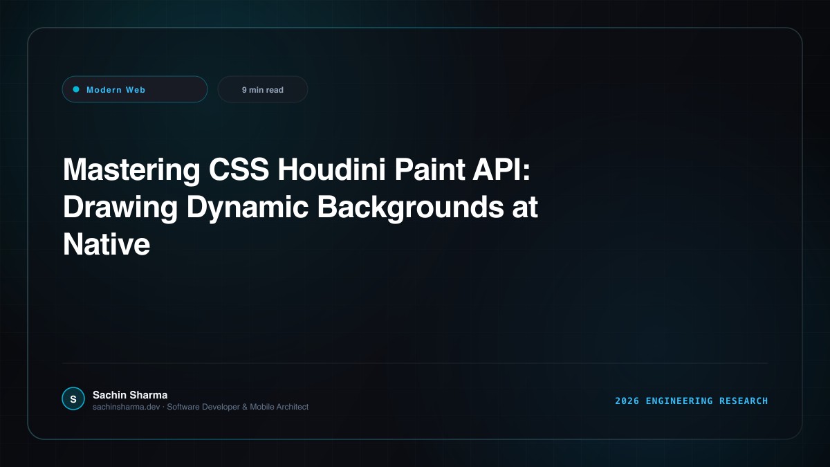 Mastering CSS Houdini Paint API: Drawing Dynamic Backgrounds at Native Speeds