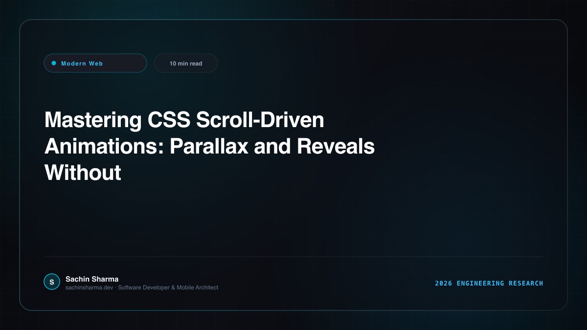 Mastering CSS Scroll-Driven Animations: Parallax and Reveals Without Javascript