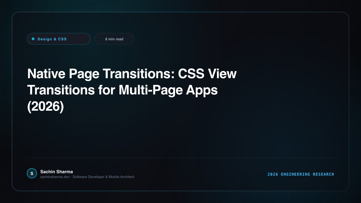 Native Page Transitions: CSS View Transitions for Multi-Page Apps (2026)