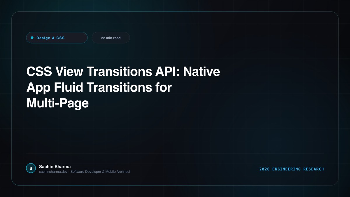 CSS View Transitions API: Native App Fluid Transitions for Multi-Page Web Apps