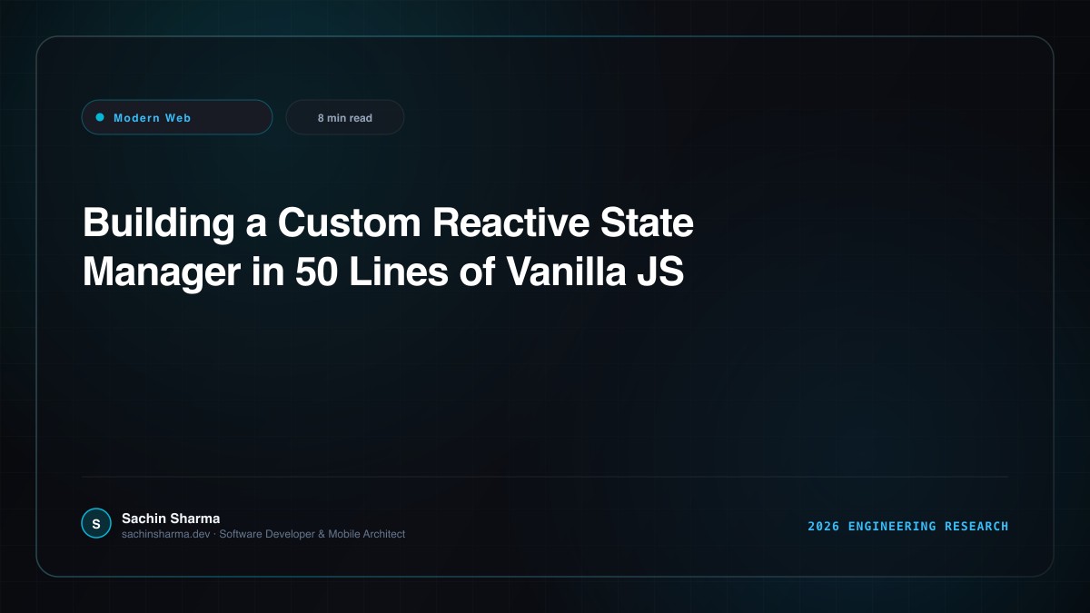 Building a Custom Reactive State Manager in 50 Lines of Vanilla JS