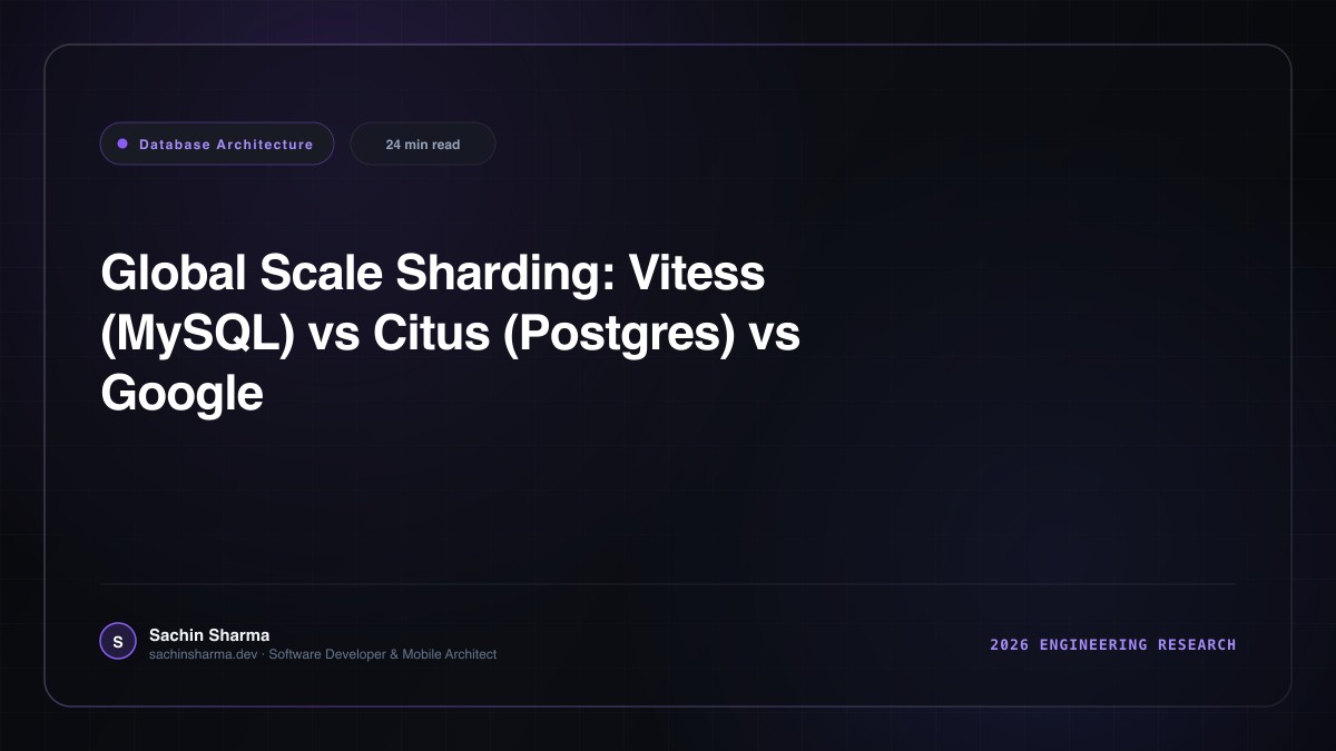 Global Scale Sharding: Vitess (MySQL) vs Citus (Postgres) vs Google Cloud Spanner