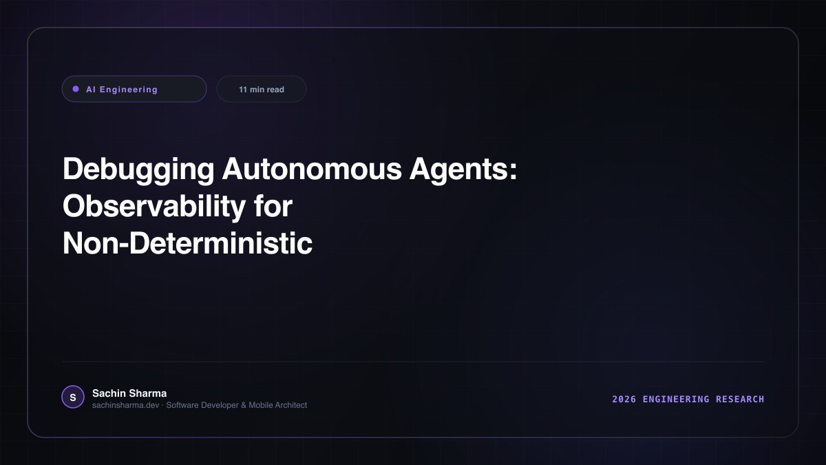 Debugging Autonomous Agents: Observability for Non-Deterministic Systems