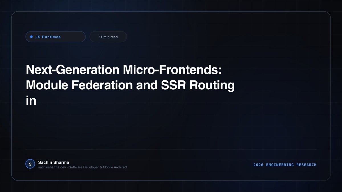 Next-Generation Micro-Frontends: Module Federation and SSR Routing in Deno