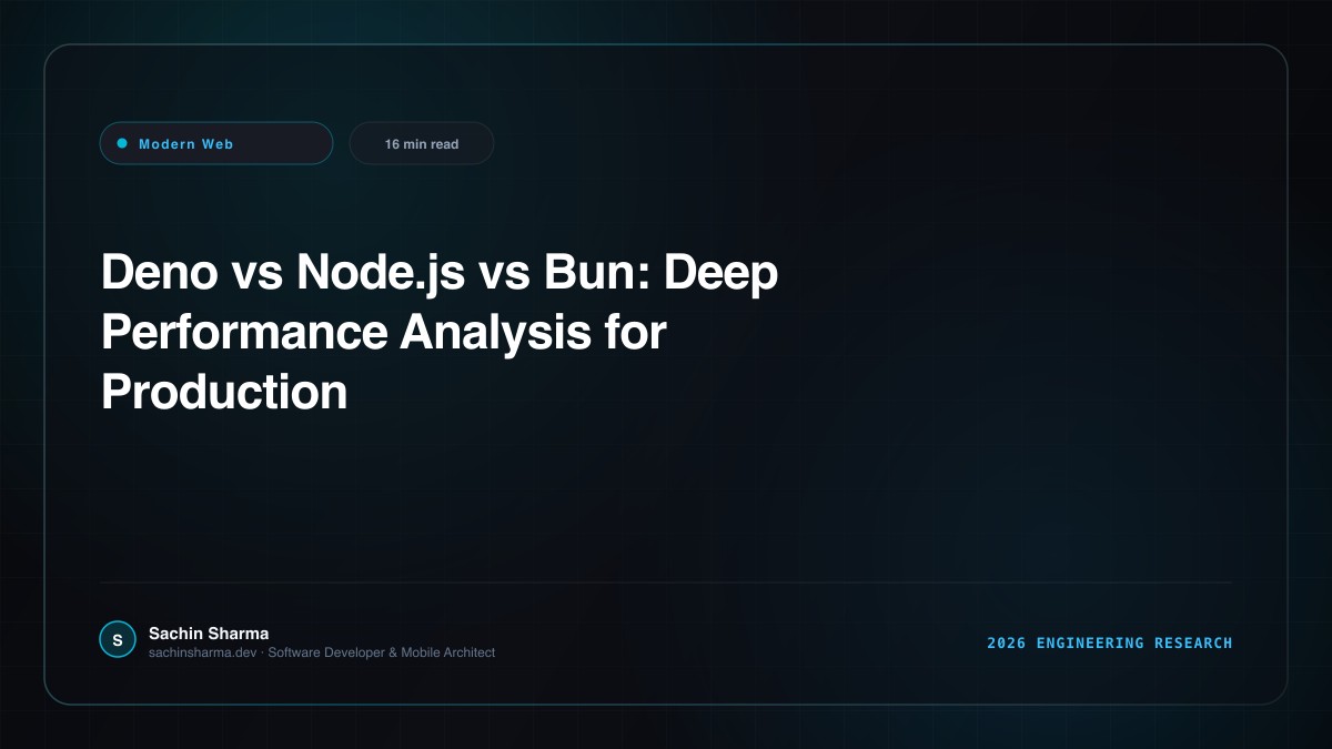 Deno vs Node.js vs Bun: Deep Performance Analysis for Production 2026