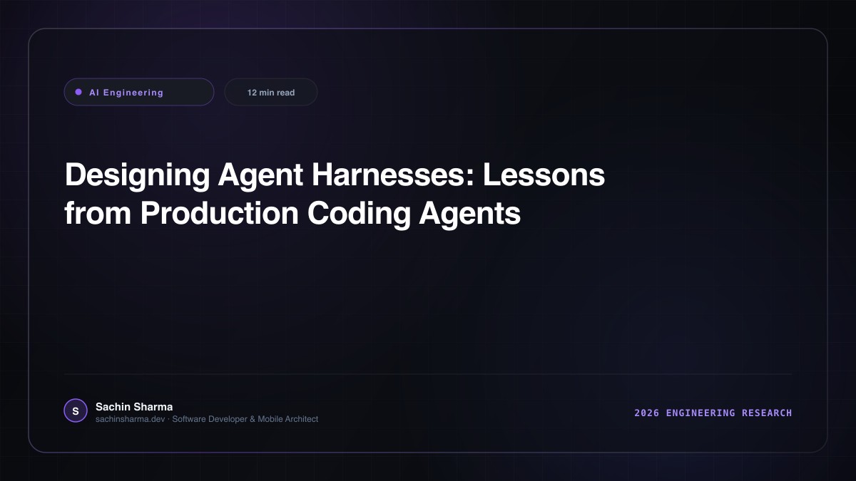 Designing Agent Harnesses: Lessons from Production Coding Agents