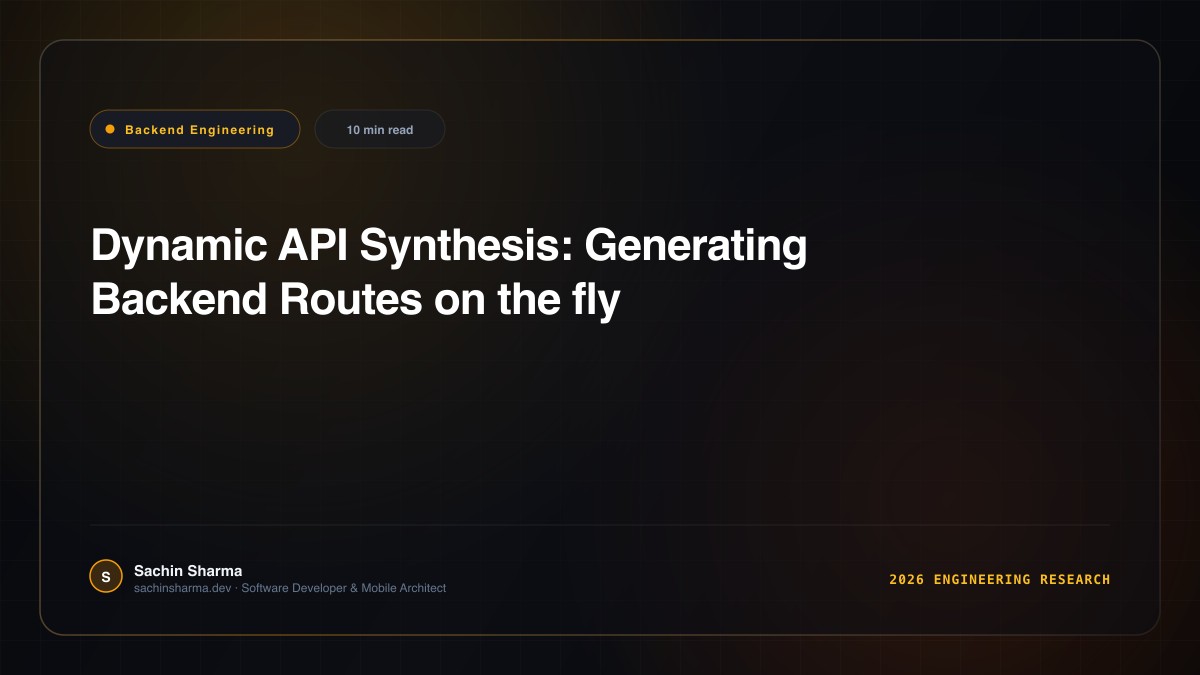 Dynamic API Synthesis: Generating Backend Routes on the fly