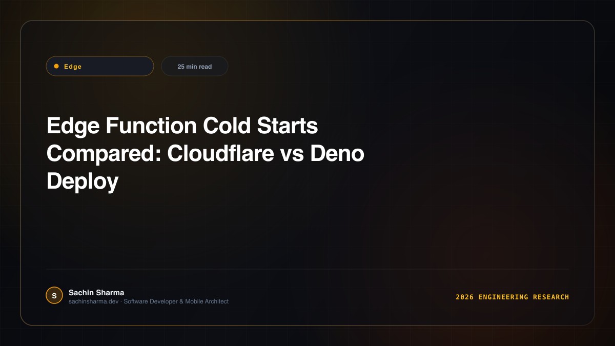 Edge Function Cold Starts Compared: Cloudflare vs Deno Deploy vs Vercel