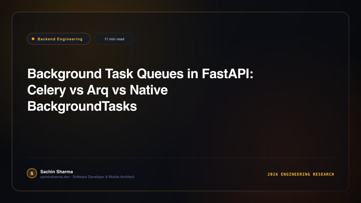 Background Task Queues in FastAPI: Celery vs Arq vs Native BackgroundTasks