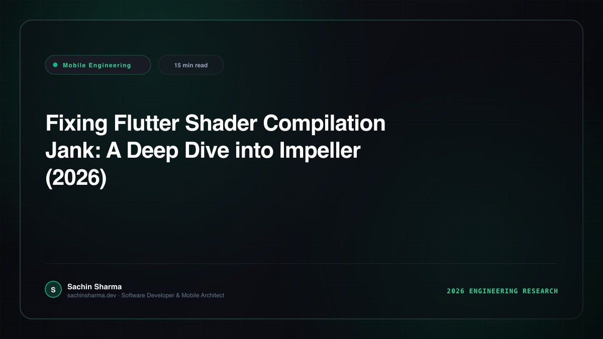 Fixing Flutter Shader Compilation Jank: A Deep Dive into Impeller (2026)