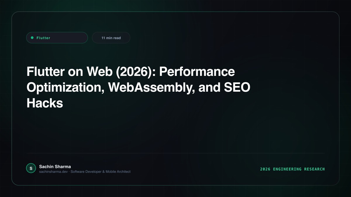 Flutter on Web (2026): Performance Optimization, WebAssembly, and SEO Hacks