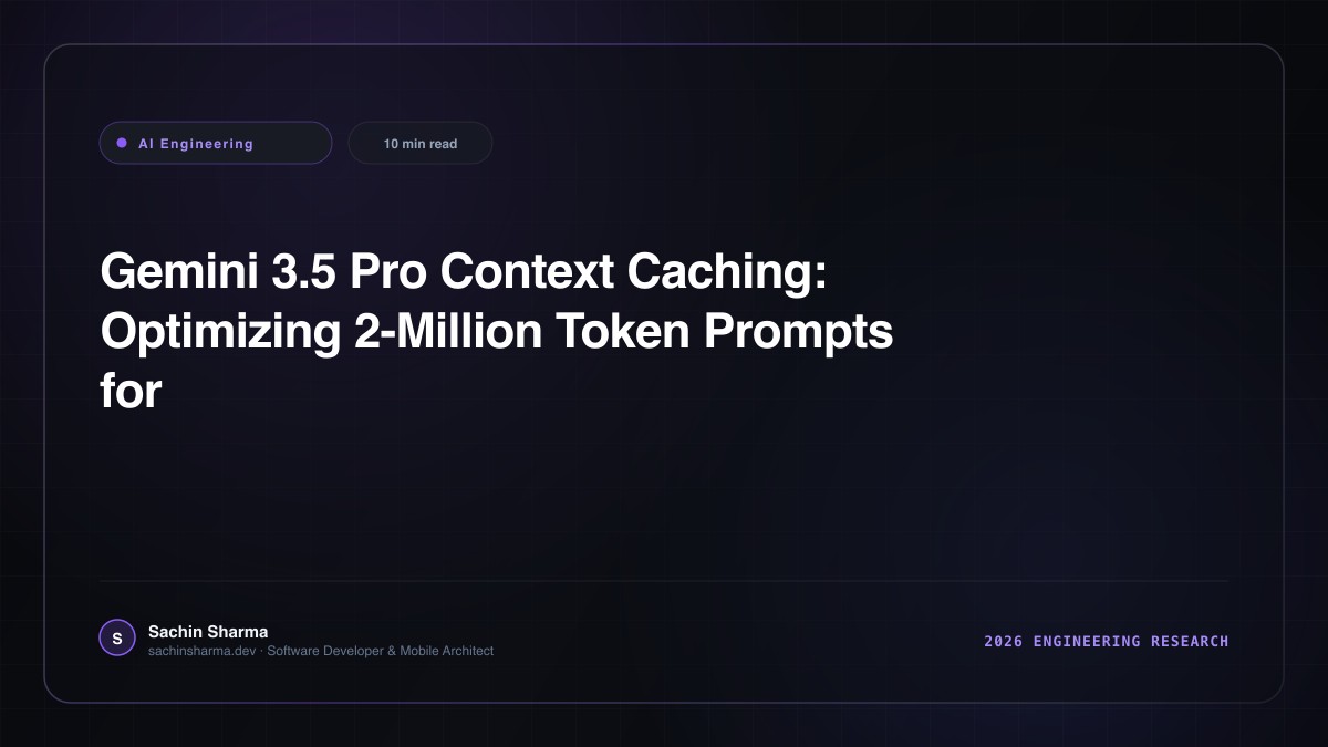 Gemini 3.5 Pro Context Caching: Optimizing 2-Million Token Prompts for Production