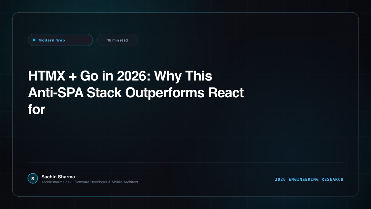 HTMX + Go in 2026: Why This Anti-SPA Stack Outperforms React for Most Apps