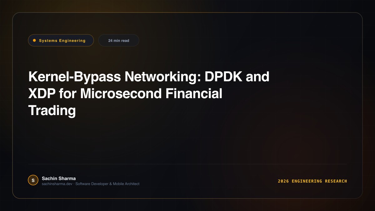 Kernel-Bypass Networking: DPDK and XDP for Microsecond Financial Trading Systems