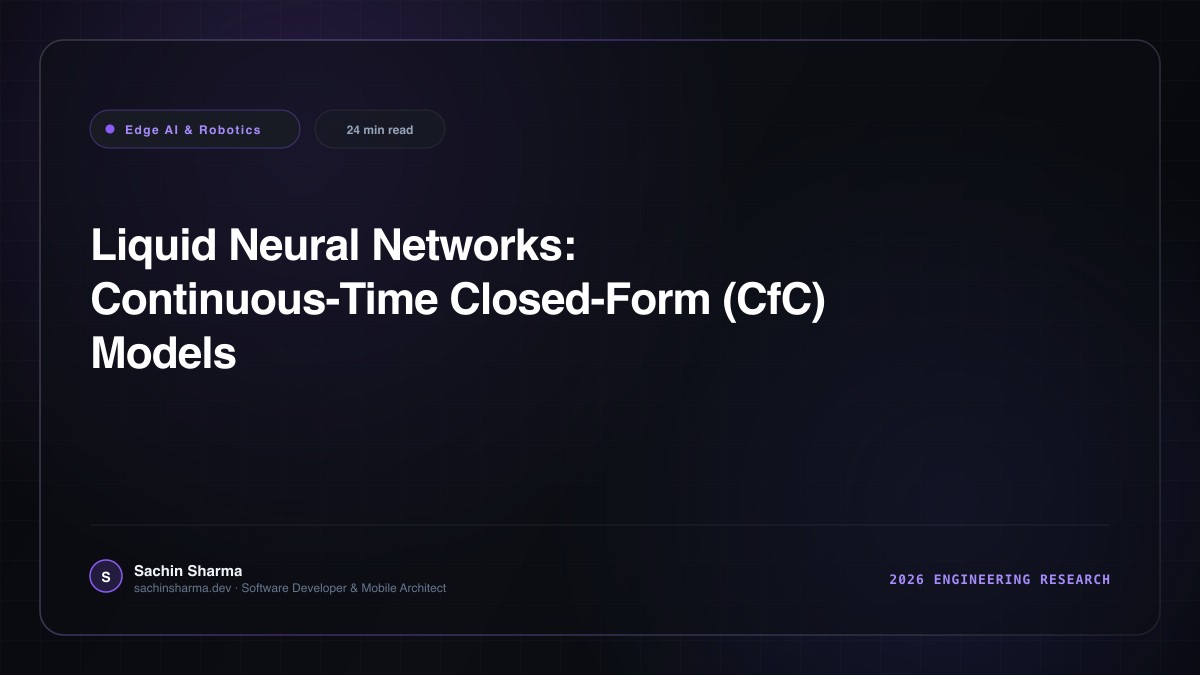 Liquid Neural Networks: Continuous-Time Closed-Form (CfC) Models for Edge Autonomy