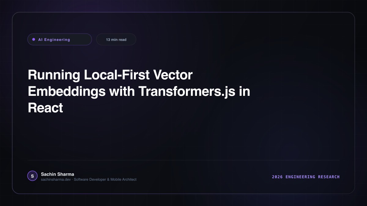 Running Local-First Vector Embeddings with Transformers.js in React