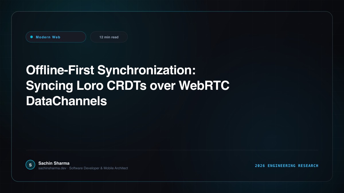 Offline-First Synchronization: Syncing Loro CRDTs over WebRTC DataChannels