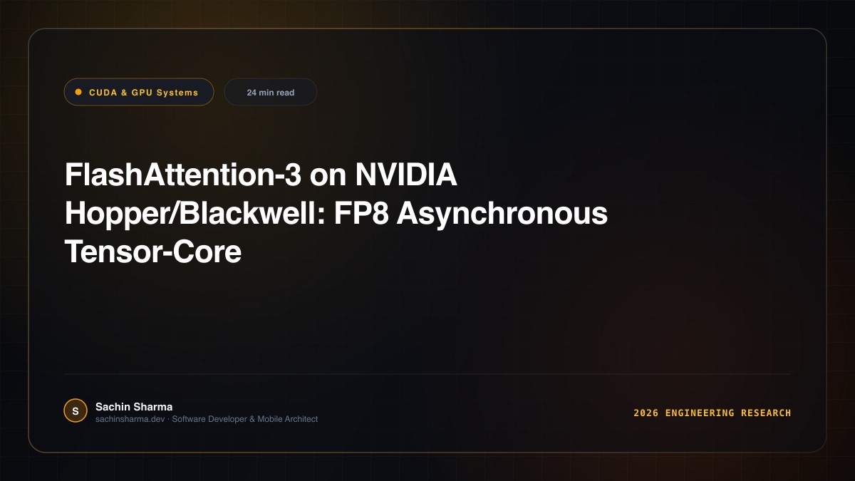 FlashAttention-3 on NVIDIA Hopper/Blackwell: FP8 Asynchronous Tensor-Core Warps