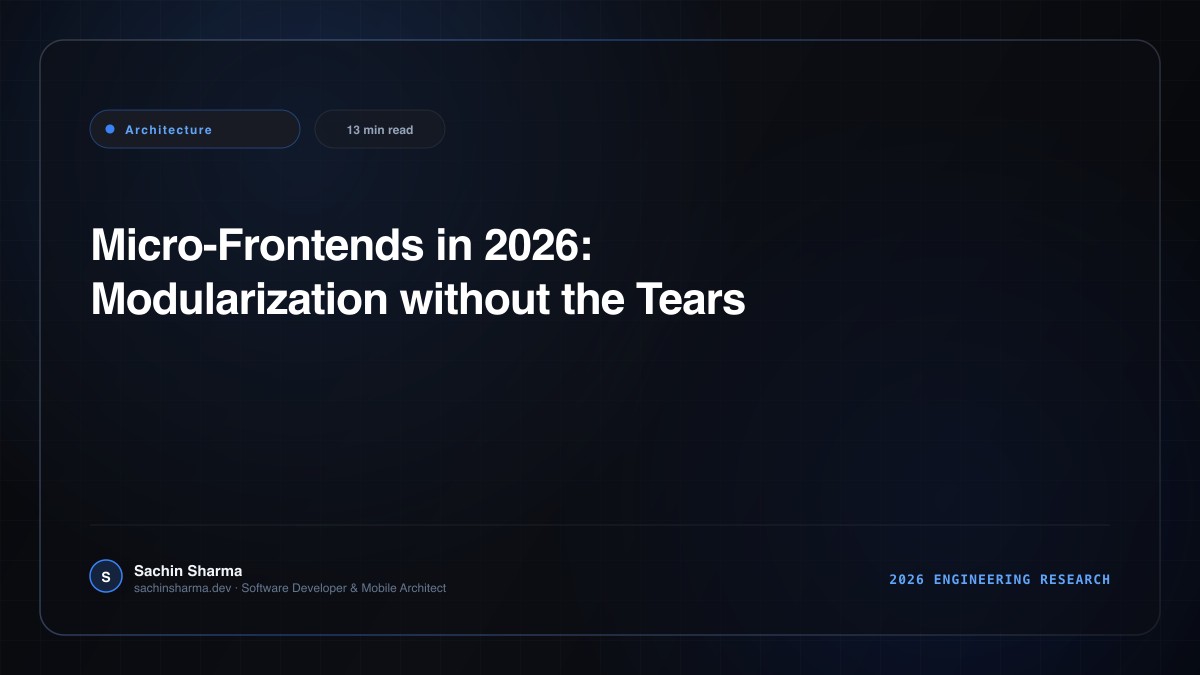 Micro-Frontends in 2026: Modularization without the Tears