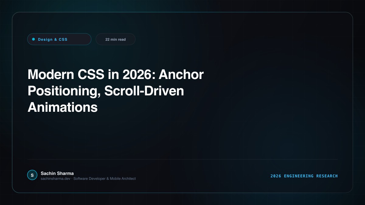 Modern CSS in 2026: Anchor Positioning, Scroll-Driven Animations & @starting-style