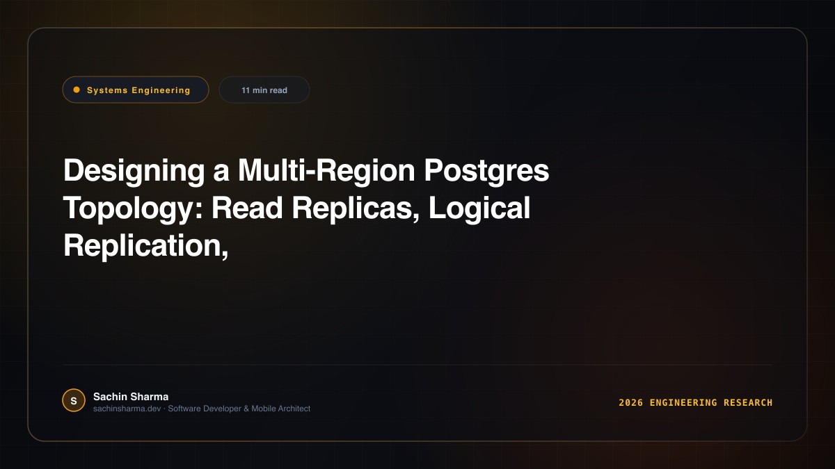 Designing a Multi-Region Postgres Topology: Read Replicas, Logical Replication, and Safe Failover