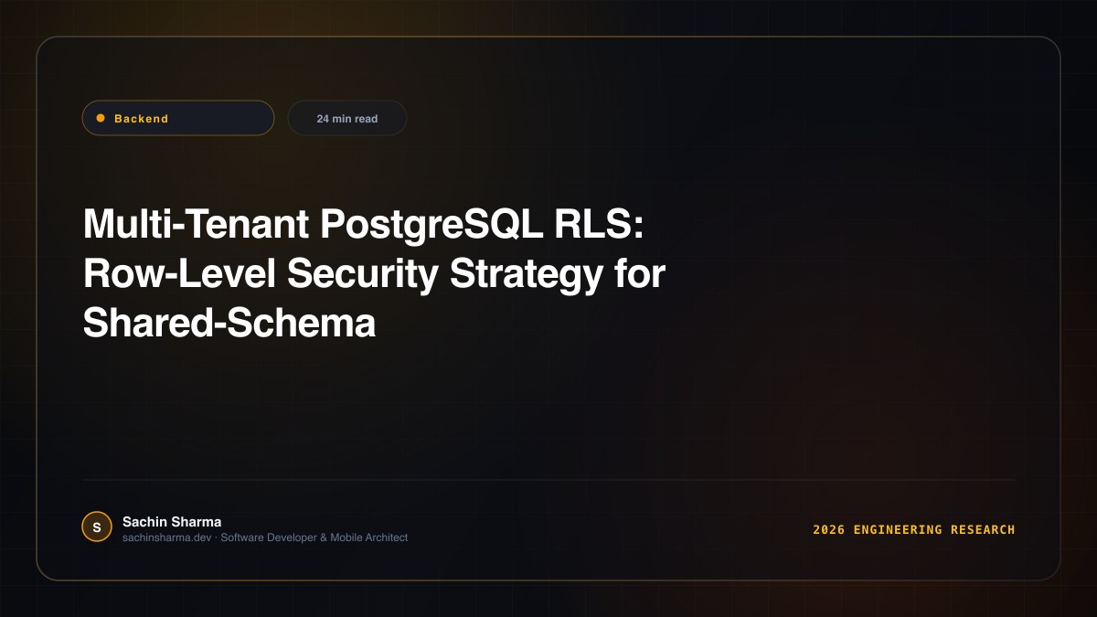 Multi-Tenant PostgreSQL RLS: Row-Level Security Strategy for Shared-Schema Architecture