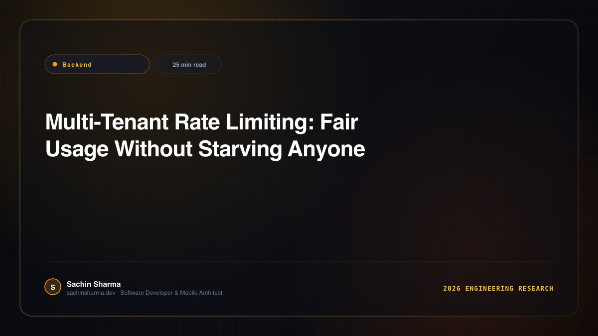 Multi-Tenant Rate Limiting: Fair Usage Without Starving Anyone
