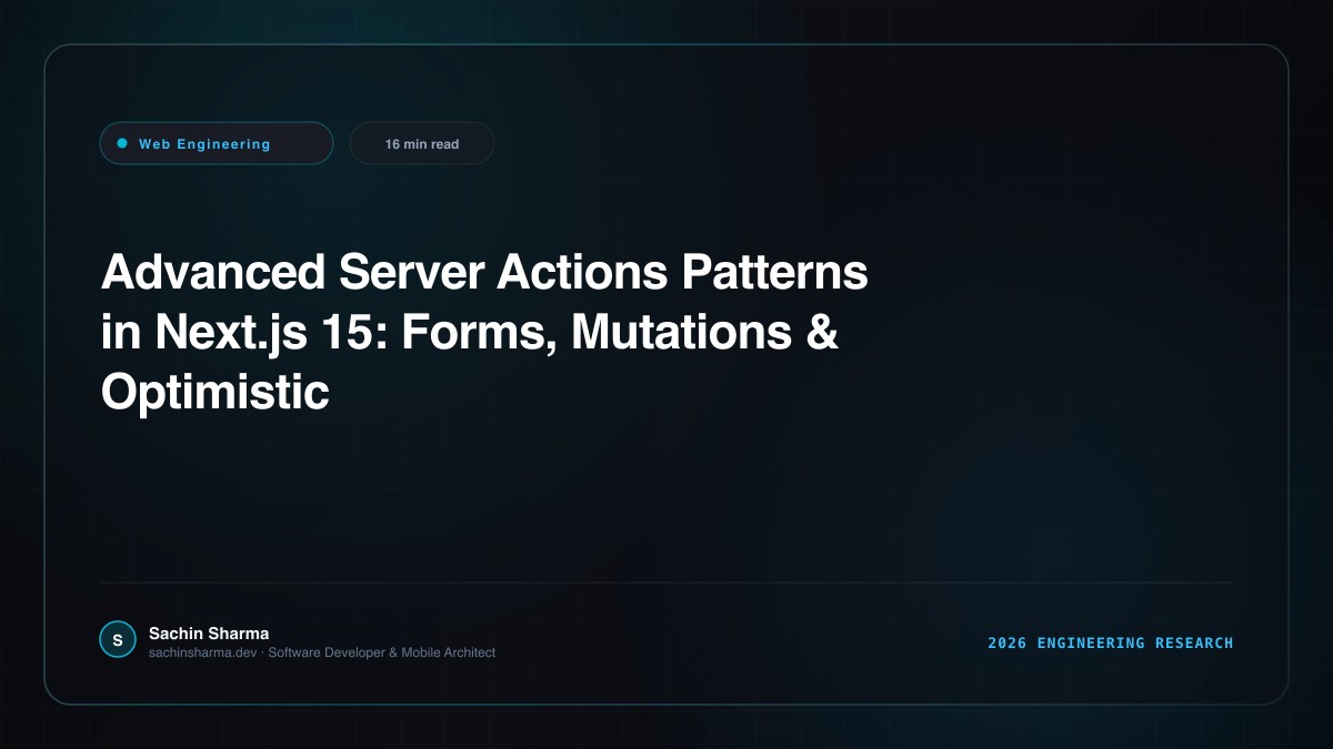 Advanced Server Actions Patterns in Next.js 15: Forms, Mutations & Optimistic UI