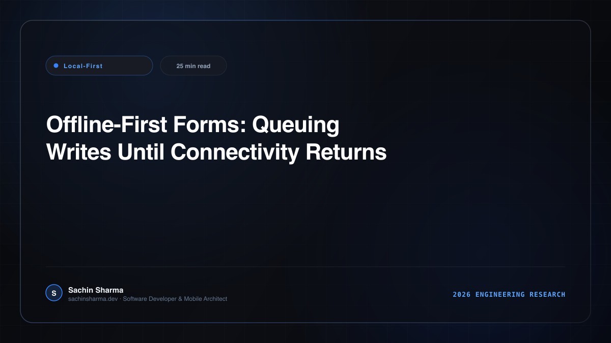 Offline-First Forms: Queuing Writes Until Connectivity Returns